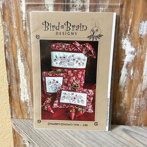 Bird Brain Designs Holiday Strawberry Stitcher's Tote EmbroideryPattern  #1056